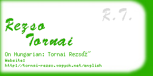 rezso tornai business card